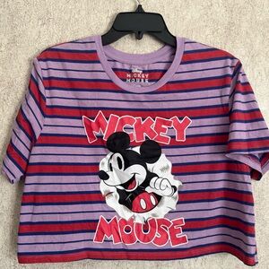 Disney Mickey Mouse Striped Tee - Purple, Red & Navy
